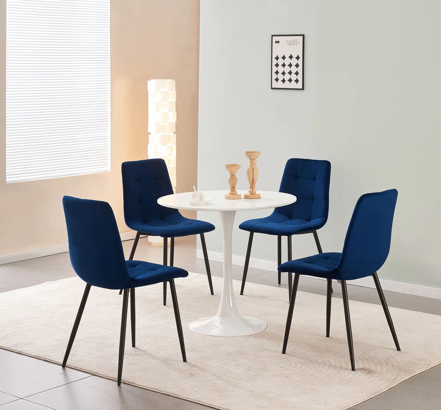 Florence Velvet Dining Chair — Blue