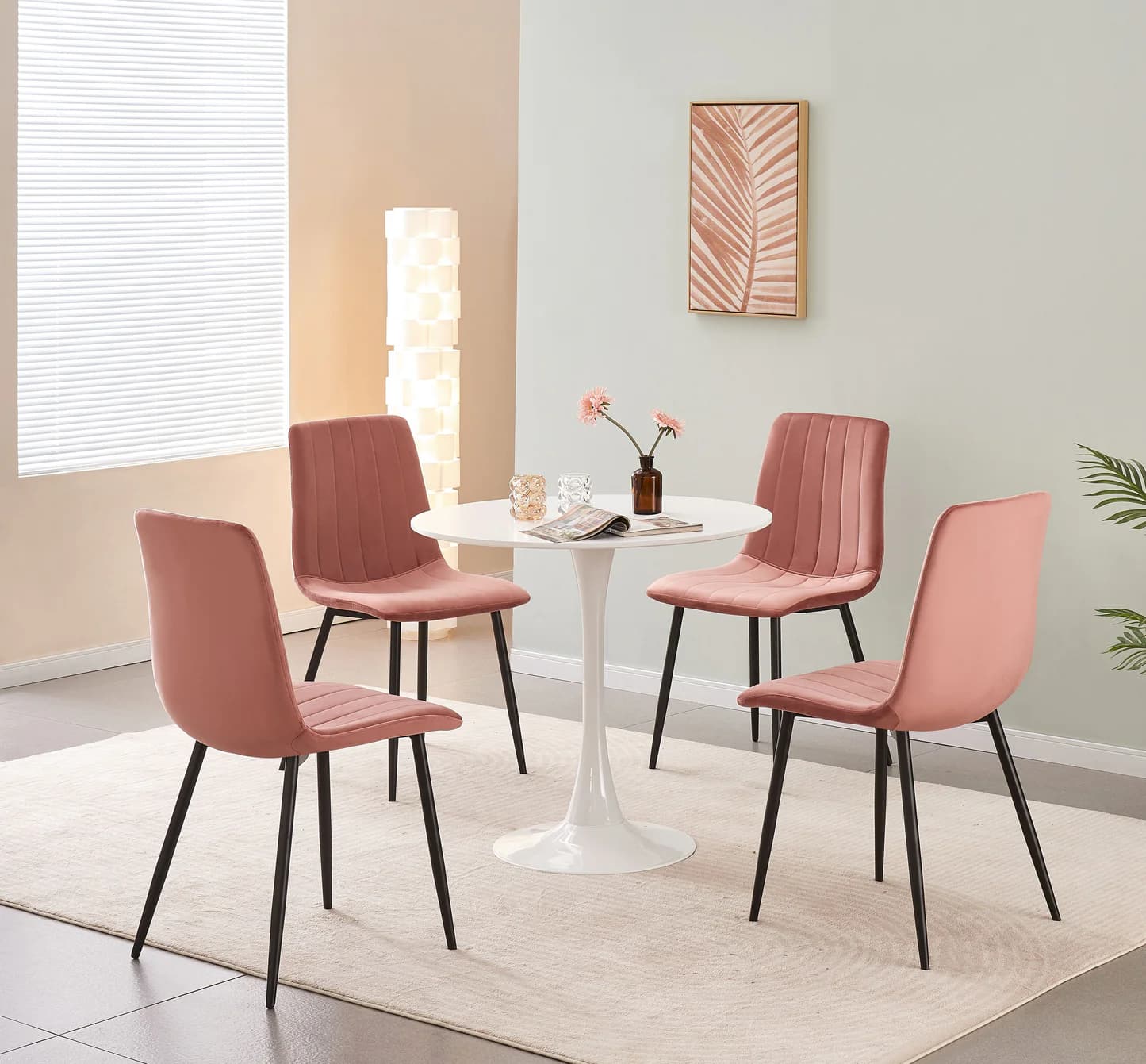 Milan Velvet Dining Chair — Pink